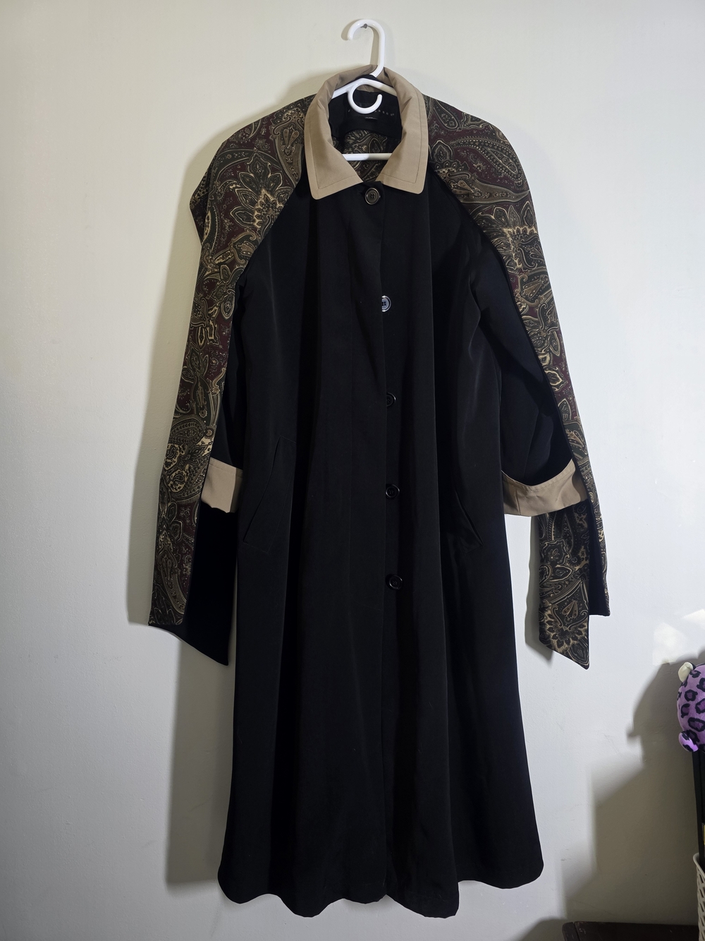 Vintage Misty Harbor Black Trench Coat - Classic Women's Coat